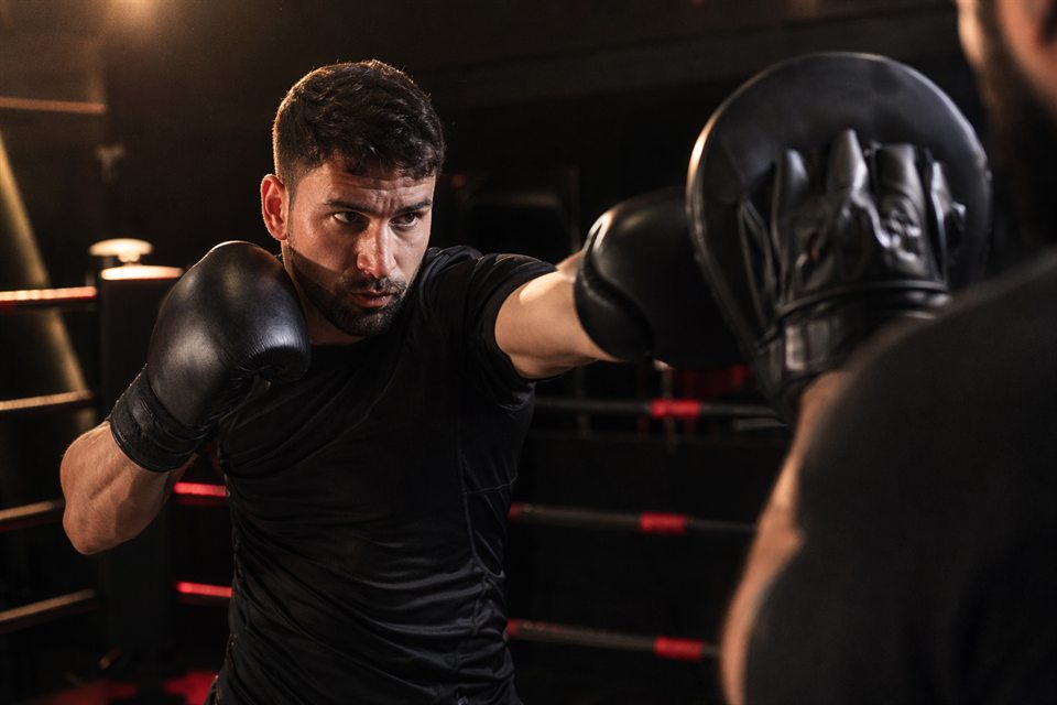 Treino de boxe na BAZE Academy